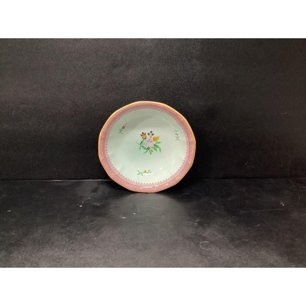 Adams Calyx Ware Lowestoft Hand Painted Fruit Dessert Bowl 6"